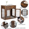Wooden Dog Crate Furniture 39.4" with 2 Drawers, 3-Door Kennel & Removable Cushion, Pet Cage House & End Table for Small to Large Dogs - 4 of 4
