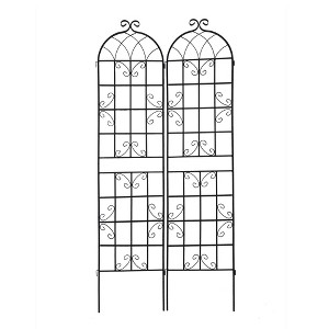 Syemin Patio Decorative Screens, Iron Arch Decoration Garden Trellis, for Outdoor for Climbing Plants Support, Flowerbed, Black, 40"*19.7"*86.7" - 1 of 4