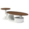 Sapphtopaz Modern Nesting Coffee Table Set of 2 with Unique Design Oval & Round Center Table with Curve Metal Base Coffee Bar for Living Room - 2 of 4