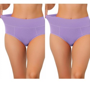Allegra K Women's High Waist Available in Plus Size Tummy Control Brief 2 Packs - 1 of 4