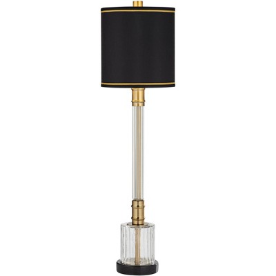 Barnes and Ivy Georgetown Traditional Desk Lamp 28 1/2 Tall Warm Brass  with USB Charging Port Black Shade for Bedroom Living Room Bedside Office  Kids