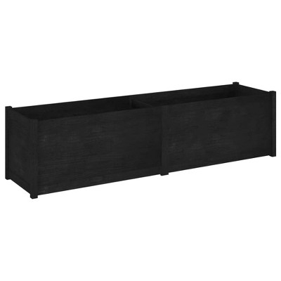 vidaXL Rectangular Garden Planter - Durable Solid Pinewood Construction, Outdoor Flower Box, Black, 78.7"x19.7"x19.7"