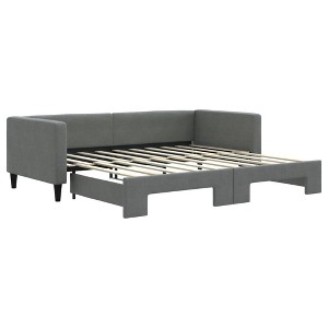 vidaXL Modern Daybed with Trundle - Sleep or Lounge with This Versatile Sofa Bed - Dark Gray Upholstery for Contemporary Home Decor - 1 of 4