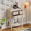 PAGED 23.7 inch Rectangle Console Table with 3 Storage Drawers,Mid-Century Entryway Table with Bottom Shelf for Living Room,Hallway - 2 of 4