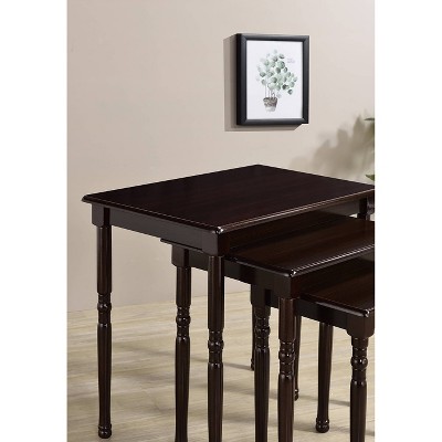 Cherry Wood 3-Piece Rectangular Nesting Table Set