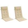 vidaXL Chair Cushion Outdoor High Back Chair Cushion Seat Pad Oxford Fabric - Beige 2 pcs - 3 of 4