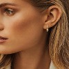 Spike CZ Hoop Earrings, Gold, Dainty Chunky Turquoise Hoop Earrings with 18k Gold Ear Post, 2.5cm Diameter - 4 of 4