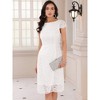 INSPIRE CHIC Women's Floral Lace Cap Sleeve Boat Neck Cocktail Midi Wedding Guest Dress - 3 of 4