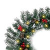 Swtroom 2 Pcs 6ft Pre-Lit Christmas Garland with 40 Waterproof LED Lights, Pine Cones & Berries, 200 Branches Christmas Decoration - 3 of 4