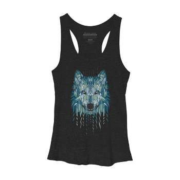 THE WOLF'S DEN LOGO - PREMIUM WOMEN'S FITTED RACERBACK TANK TOP - BLACK The  Wolf's Den Official Store