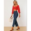 Allegra K Women's Summer Sweetheart Neckline Back Tie Knot Crop Top - 3 of 4