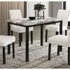 CAVINAS Dining Table Set for 4 Faux Marble Top Table with 4 Wool Fabric Upholstered Chairs for Kitchen - 4 of 4