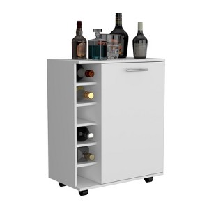 Depot E-Shop Tilden Bar Cart 32.3" H, Sleek Mobile Cocktail Station with Built-in Bottle Storage - 1 of 4