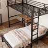 Racxily Bunk Bed, Twin Over Twin Size with Desk, L-Shaped Metal Bunk Bed Storage Shelves and Drawers Loft Beds with Guardrail and Ladder for Teen - 4 of 4