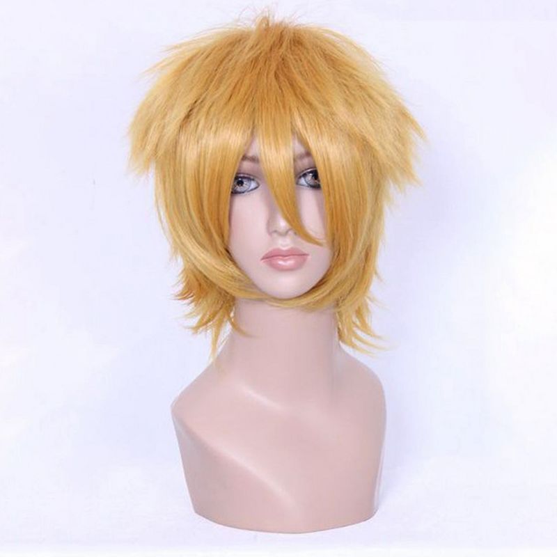 Unique Bargains Women's Wigs 13" Gold Tone with Wig Cap Short Hair, 2 of 7