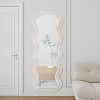 Sapphtopaz Flannel Full Length Mirror with Hanging Hole Wave Leaning Floor Mirror Hanging Wall Mounted Dressing Mirror for Bedroom,Living Room - 3 of 4