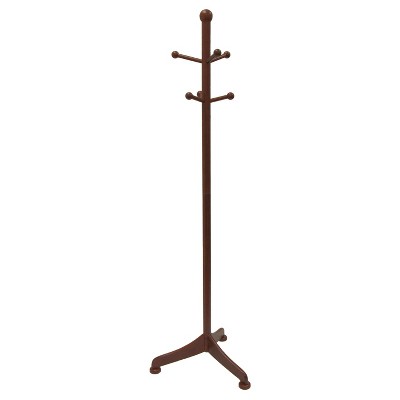 Philip Antique Walnut Solid Wood Coat Tree with 6 Pegs