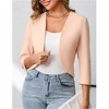 Clearlove Womens 3/4 Sleeve Bolero Shrug Open Front Puff Sleeve Cropped Lightweight Cardigan - 3 of 4