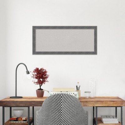 Dixie Blue Grey Rustic Framed Cork Board 32x14