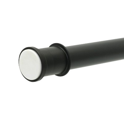LunaLulinlk Adjustable Tension Shower Curtain Rod, 44” - 72", No Drilling, Matte Black
