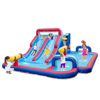 Costway Inflatable Water Slide Park Kids Bounce House Splash Pool without Blower