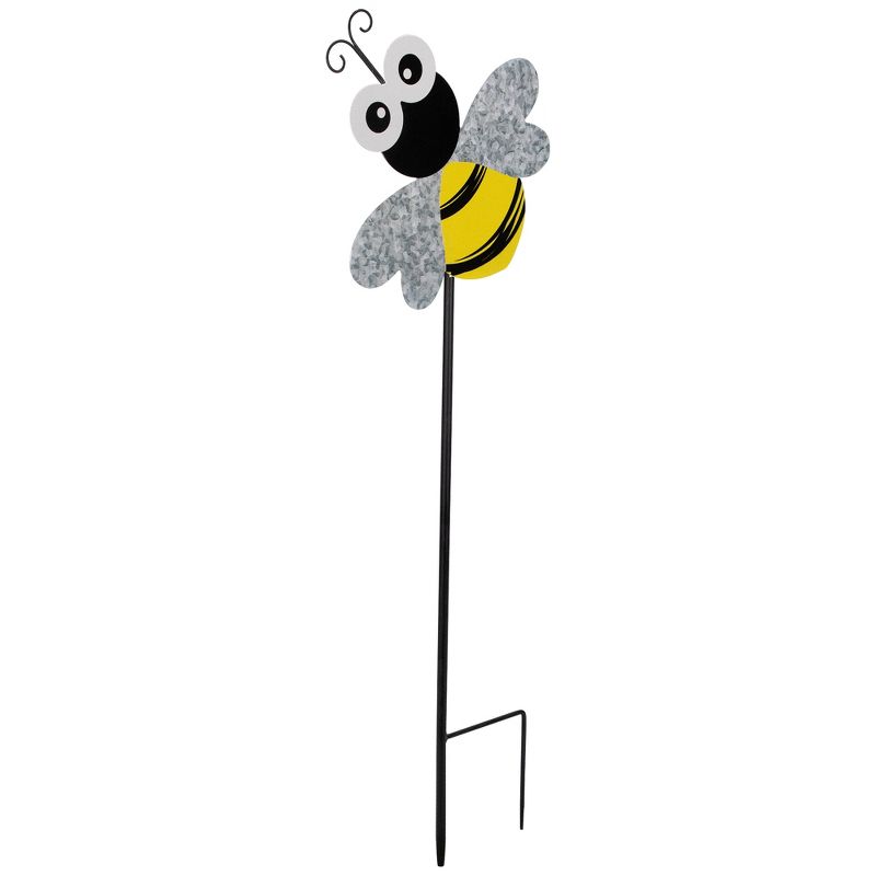 Northlight Bee Metal Outdoor Garden Stake - 23" - Black and Yellow, 4 of 7
