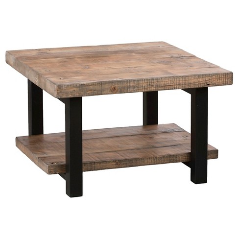 Pomona Cube Coffee Table Reclaimed Wood, Reclaimed Wood Cube Coffee Table