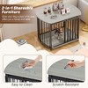 ORRD 31.5" Furniture Style Dog Crate – Gray Wooden Indoor Kennel End Table with Double Doors for Small & Medium Dogs - 2 of 4