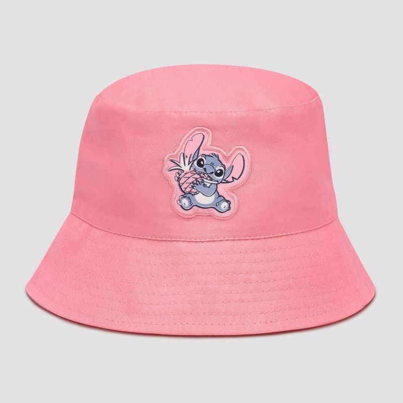 Girls&#39; Lilo &#38; Stitch Reversible Bucket Hat - Light Pink, 1 of 5