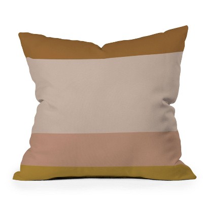 16"x16" Color Poems Contemporary Color-Block Square Throw Pillow Brown/Natural - Deny Designs