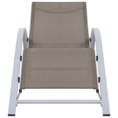 vidaXL Patio Lounge Chair Porch Poolside Sunbed Backyard Sunlounger Textilene - Taupe