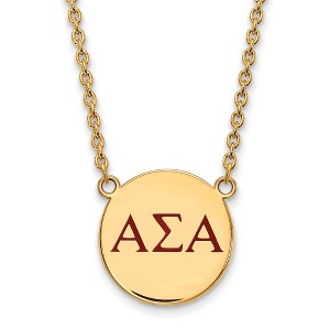 Black Bow Jewelry 14k Yellow Gold Plated Sterling Silver Alpha Sigma Alpha Greek Life Necklace 18 Inch - 1 of 4
