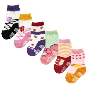 Wrapables Cutie Pie Mary Jane Non-Skid Socks (Set of 6), Set 1 - 1 of 4