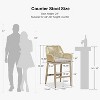 PURPLE LEAF Outdoor Rattan Bar Stools Set of 2 Modern Boho Aluminum Patio Bar Height Chair with Cushion for Garden Outdoor and Indoor - 3 of 4