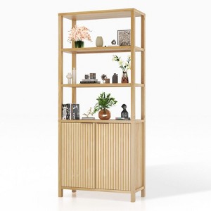 Oak 2-Door 6-Shelf Display Cabinet - 1 of 4