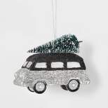 Glitter Van with Christmas Tree Ornament Black/Silver - Wondershop™