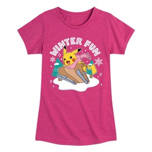Girls' - Pokémon - Winter Fun Fitted Short Sleeve Graphic T-Shirt - 1 of 4