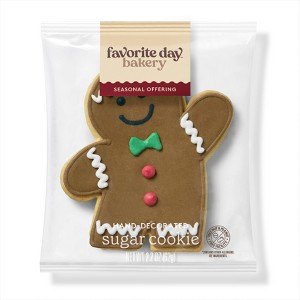 Christmas Hand Decorated Gingerbread Pal Sugar Cookie - 2.2oz - Favorite Day™ - 1 of 3