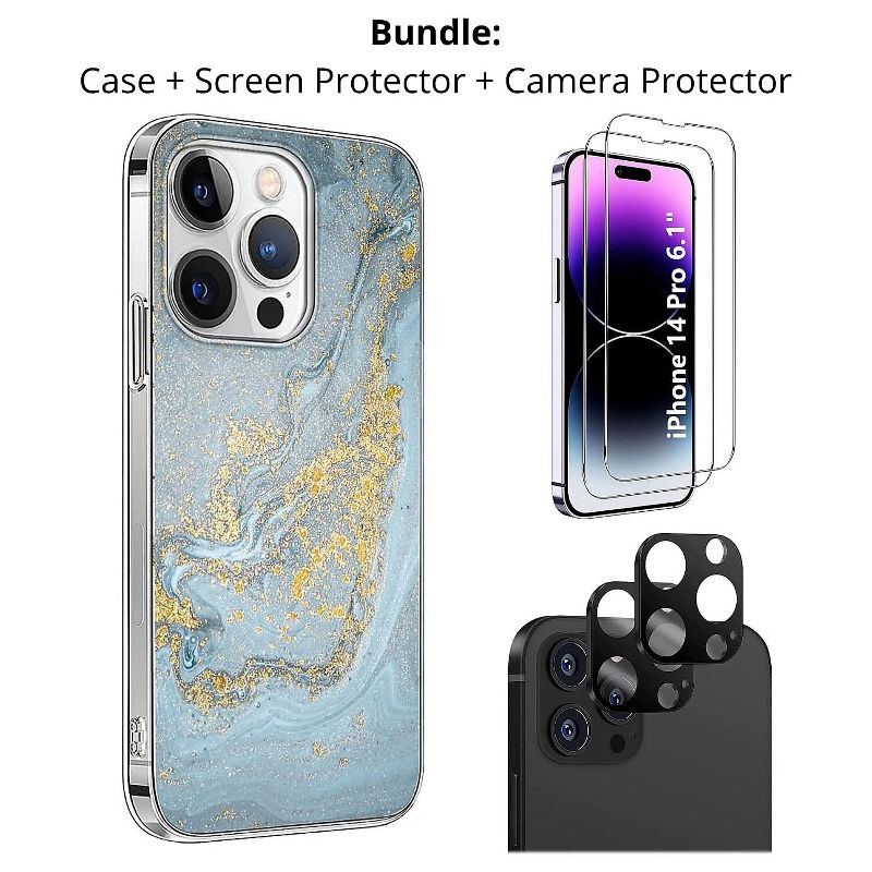 SaharaCase iPhone 14 Pro 6.1" Bundle Series Case with Tempered Glass Screen and Camera Protector, 2 of 9
