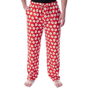 DC Comics Men's The Flash Lightning Bolt Allover Loungewear Pajama Pants Red - 1 of 4