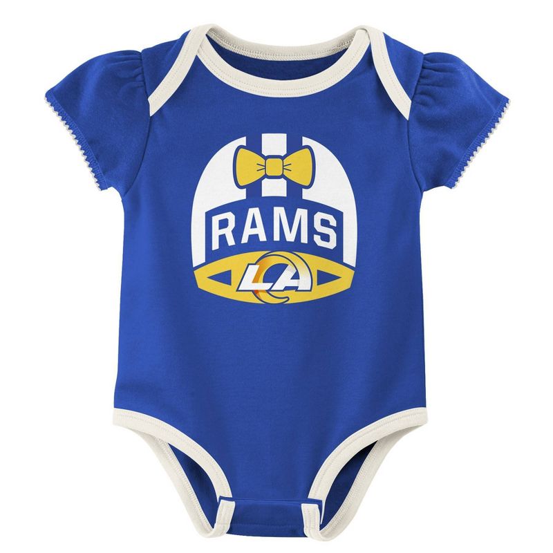 NFL Los Angeles Rams Baby Girls&#39; Onesies 3pk Set, 4 of 5