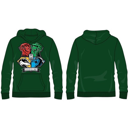 Harry Potter Four Hogwarts House Crests Youth Green Graphic Hoodie Target