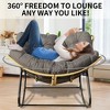 Lyngins Modern Indoor&Outdoor Leisure Wicker Rocking Chair with Padded Cushion,Larger Accent Royal Chair for Living Room,Garden - 2 of 4