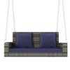 50" Outdoor 2-Person Wicker Hanging Porch Swing Chair with Cushions & Chains, 500 LBS Capacity - 4 of 4