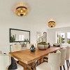 DAKAFUL 3-Lights Woven Rattan Flush Mount Ceiling Light with Handcrafted Cage Shade for Bedroom, Kitchen, Foyer & Porch - Brown - 4 of 4