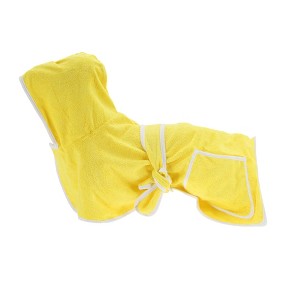 Unique Bargains Hooded Dog Bathrobe XS Yellow - 1 of 4