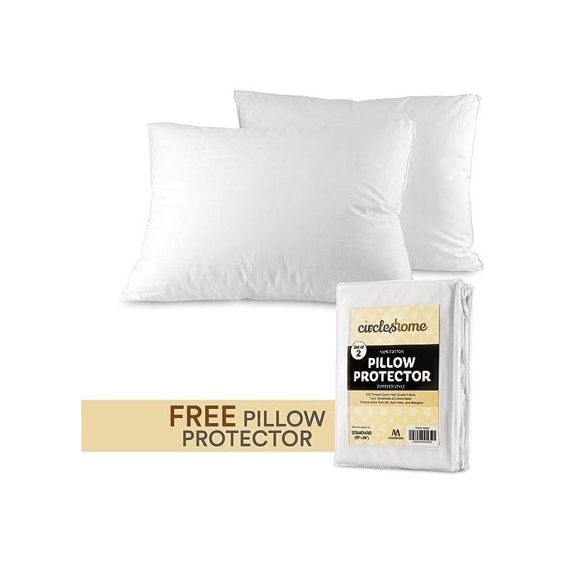 Maxi 2 Pack Cotton Pillow Protector and Pillows Set 2 Pack - Standard, 1 of 4