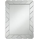 Possini Euro Design Prandini Rectangular Vanity Wall Mirror Modern Beveled Mirrored Glass Tile Frame 28" Wide for Bathroom Bedroom Home House Entryway