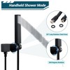 Square Matte Black Rain Shower Head with Handheld Spray - 10 Inch Stainless Steel Shower System with Ceramic Valve Core, 1.5m Hose - 4 of 4