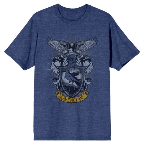 Harry Potter Ravenclaw House Crest Men's Navy Heather T-shirt-Small